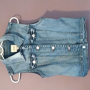 Blue Sleeveless Denim Jacket